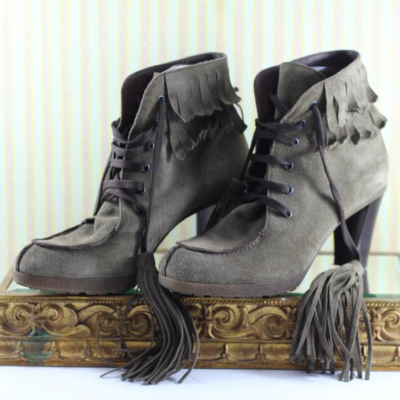 Ron White Suede Ankle Boots. 'Everyday Heels' - Picture 2 of 16